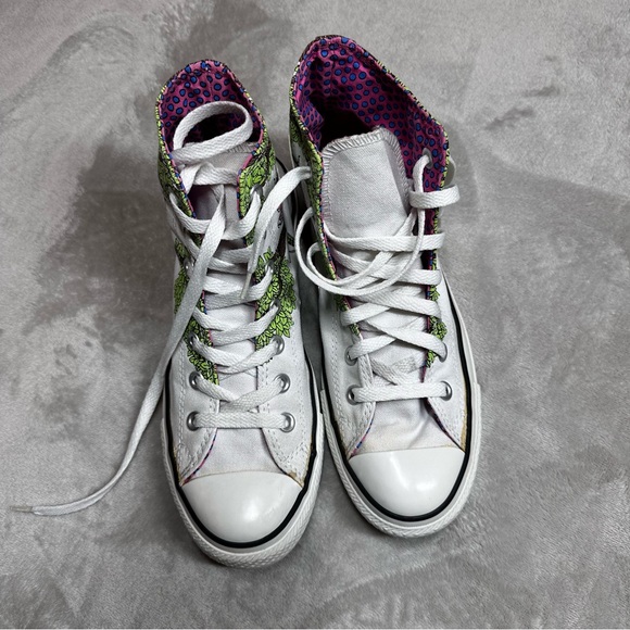 Converse Chuck Taylor “Teens in a Tree” Pink & Green Graphic Sneakers Sz 8 - Picture 13 of 13